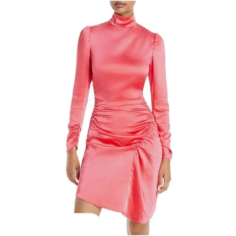 A.L.C. Joss Womens Satin Asymmetric Mini Dress in Hibiscus NWT Size 6